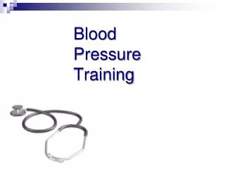 Blood Pressure Training