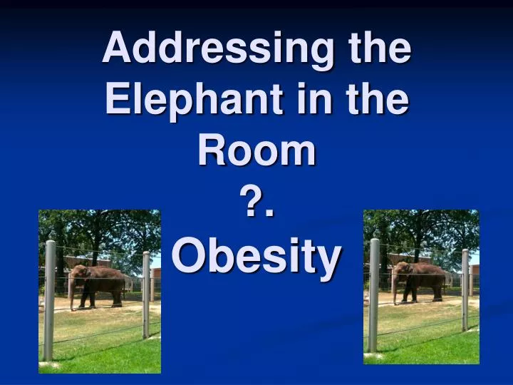 addressing the elephant in the room obesity
