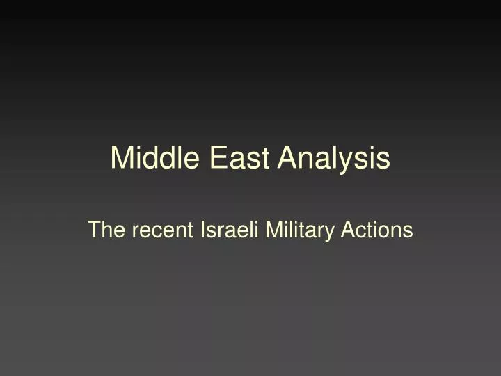 middle east analysis