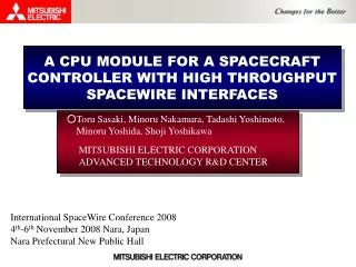 A CPU MODULE FOR A SPACECRAFT CONTROLLER WITH HIGH THROUGHPUT SPACEWIRE INTERFACES