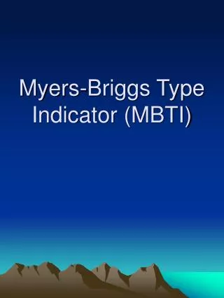 Myers-Briggs Type Indicator (MBTI)