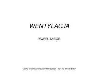 wentylacja pawe tabor