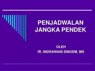 penjadwalan jangka pendek