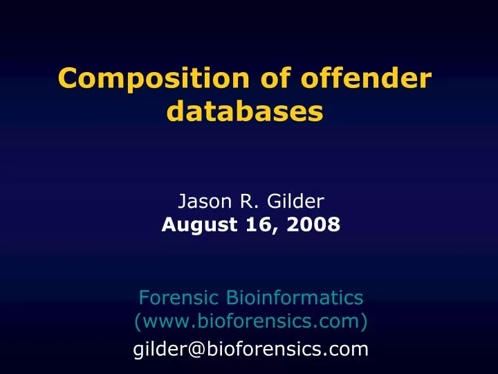composition of offender databases