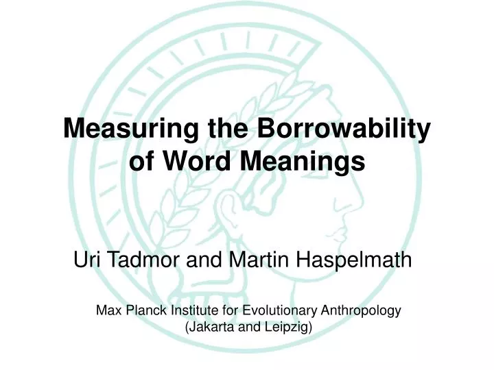 the loanword typology project