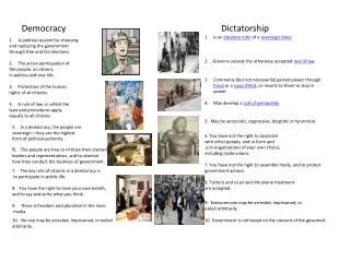 democracy dictatorship