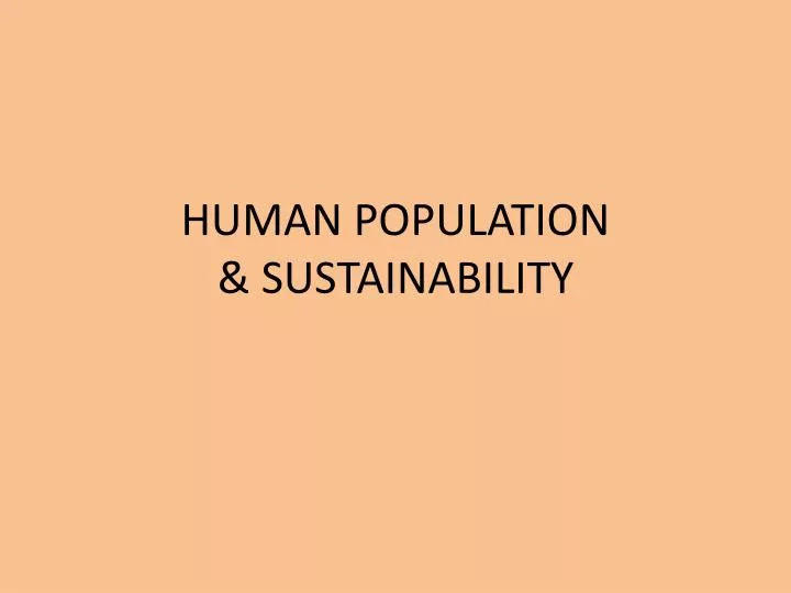 human population sustainability