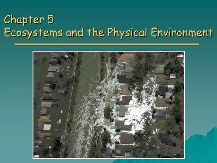 chapter 5 ecosystems and the physical environment