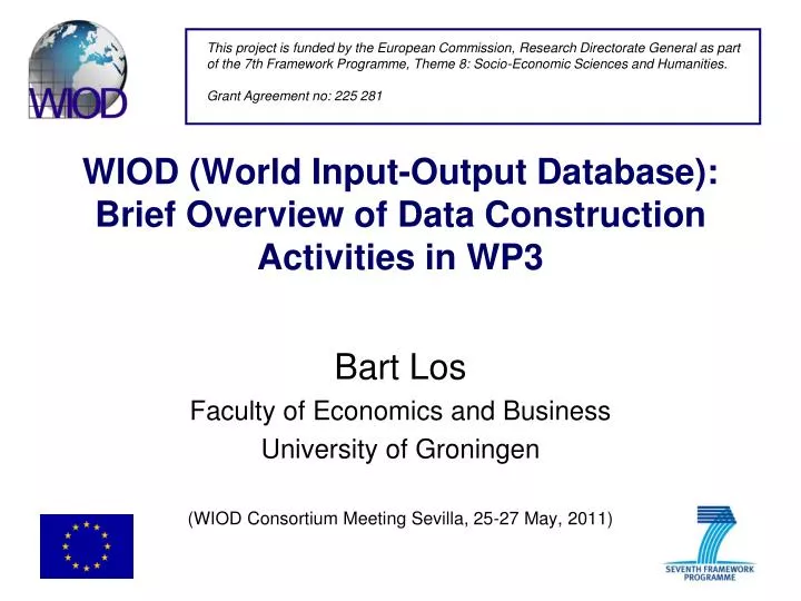 wiod world input output database brief overview of data construction activities in wp3
