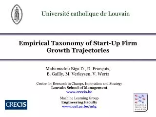 Empirical Taxonomy of Start-Up Firm Growth Trajectories