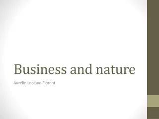 Business and nature