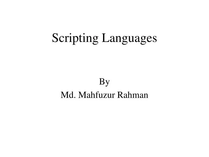 scripting languages