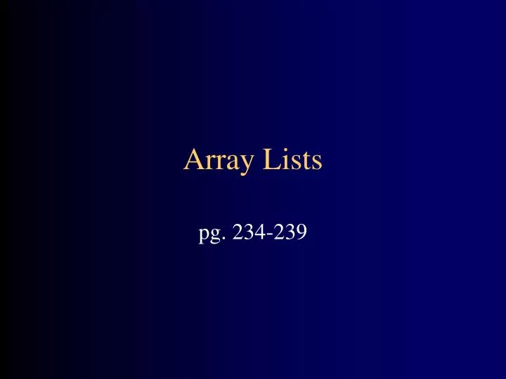 array lists