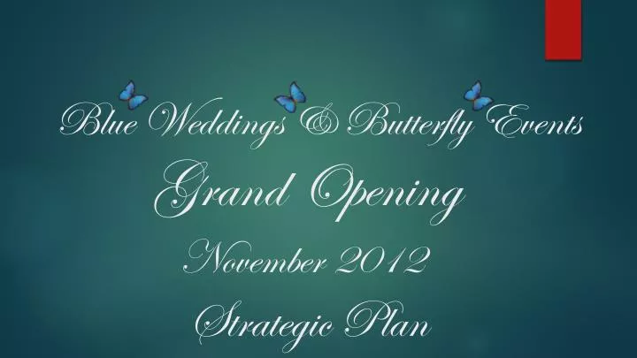 blue weddings butterfly events grand opening november 2012 strategic plan