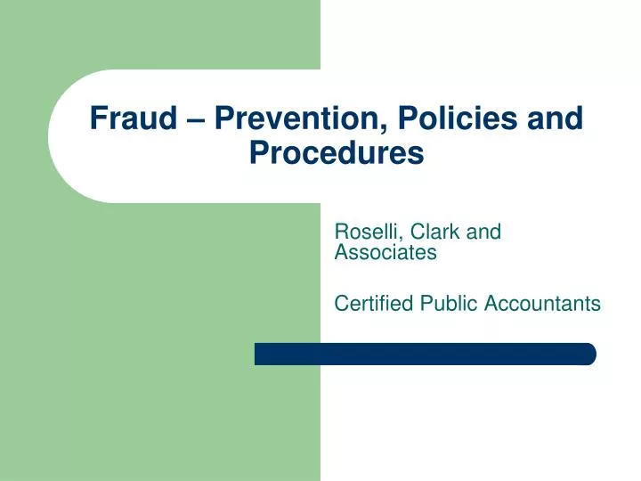 fraud prevention policies and procedures