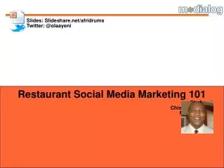 Restaurant Social Media Marketing 101 Ola Ayeni