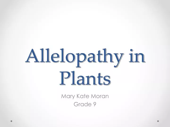 allelopathy in plants