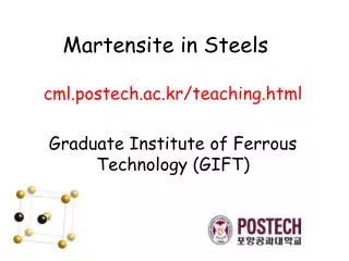 Martensite in Steels