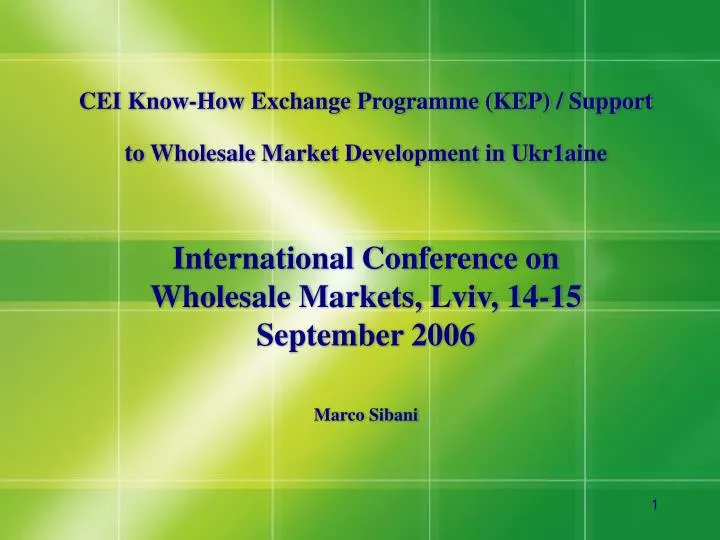 cei know how exchange programme kep support to wholesale market development in ukr 1 aine