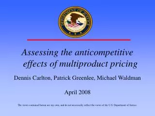 Assessing the anticompetitive effects of multiproduct pricing