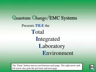 Q uantum C hange / EMC Systems Presents TILE the T otal I ntegrated L aboratory E nvironment