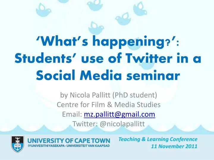what s happening students use of twitter in a social media seminar
