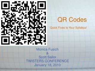QR Codes Quick Fixes to Your Syllabus!