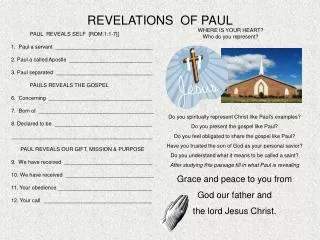 REVELATIONS OF PAUL