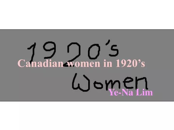 canadian women in 1920 s