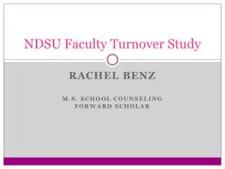 NDSU Faculty Turnover Study