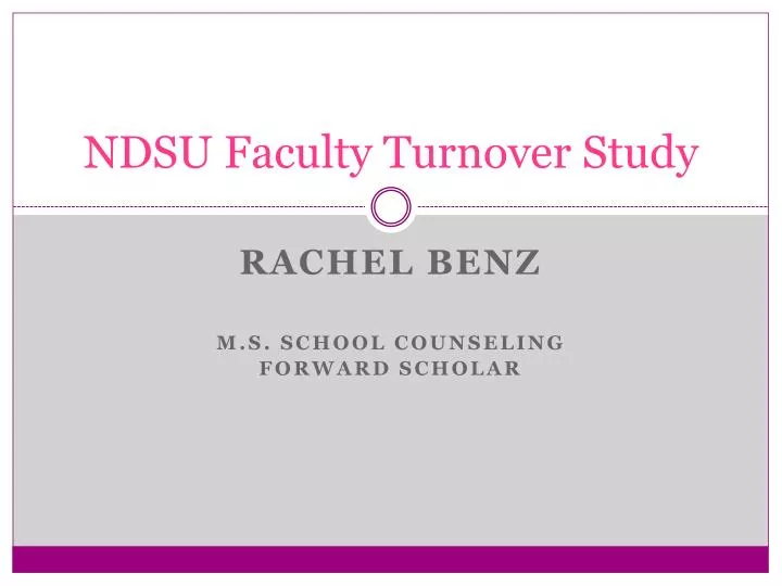 ndsu faculty turnover study