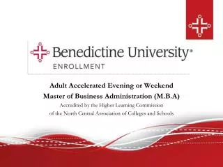 Adult Accelerated Evening or Weekend Master of Business Administration (M.B.A)