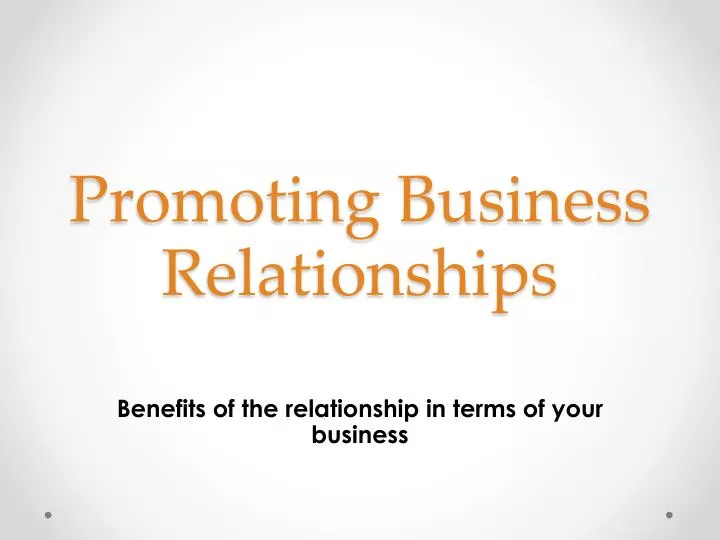 promoting business relationships