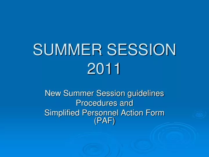 summer session 2011