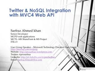 Twitter &amp; NoSQL Integration with MVC4 Web API