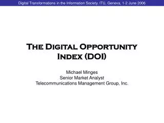 The Digital Opportunity Index (DOI)