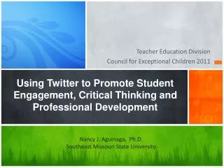Using Twitter to Promote Student Engagement, Critical Thinking and Professional Development