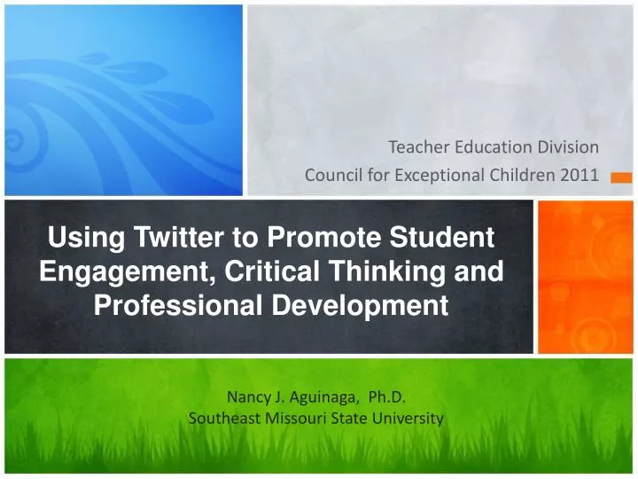 using twitter to promote student engagement critical thinking and professional development