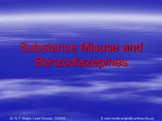 Substance Misuse and Benzodiazepines