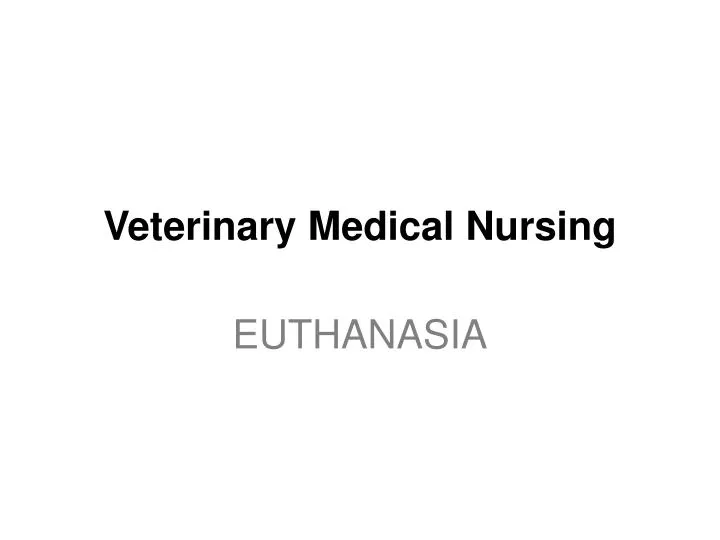 veterinary medical nursing