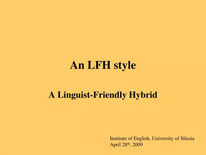 an lfh style
