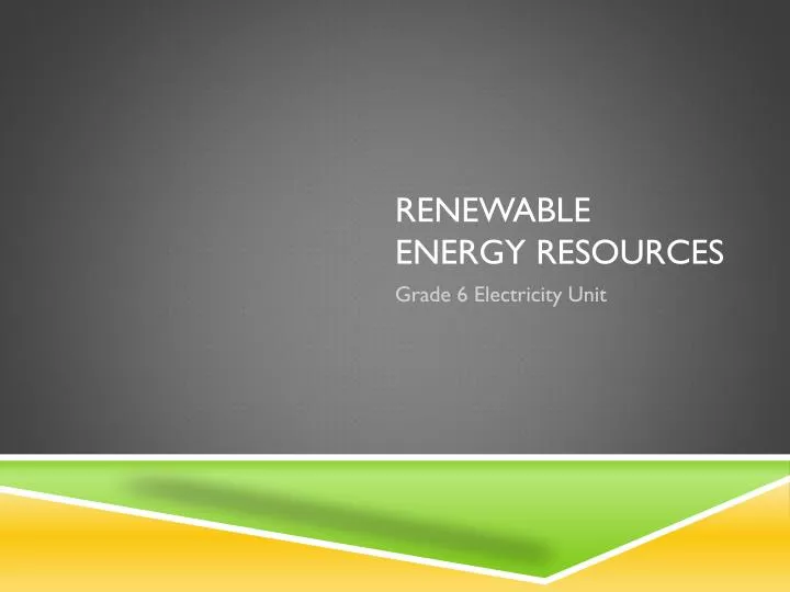 renewable energy resources