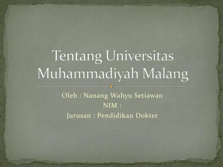 tentang universitas muhammadiyah malang