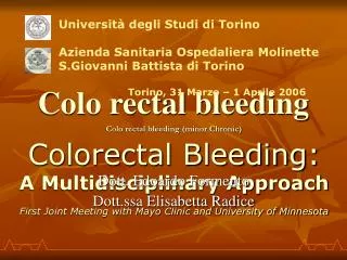 Colo rectal bleeding