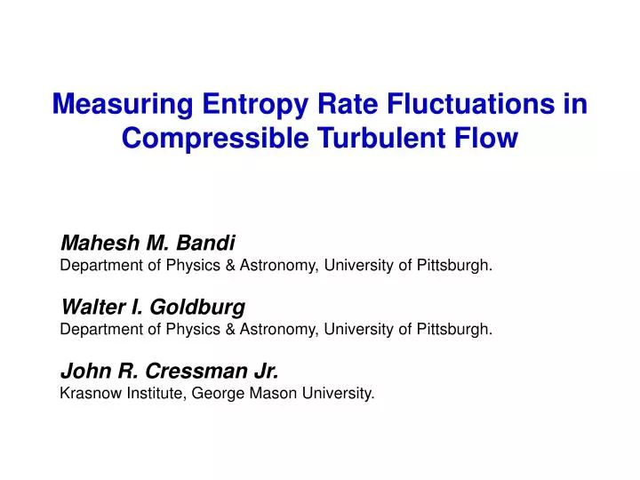 measuring entropy rate fluctuations in compressible turbulent flow