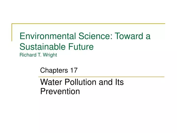 environmental science toward a sustainable future richard t wright