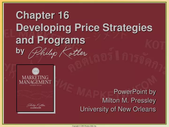 chapter 16 developing price strategies and programs by