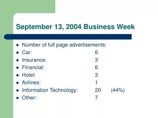 September 13, 2004 Business Week