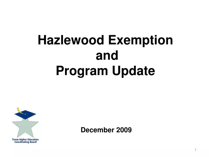 hazlewood exemption and program update