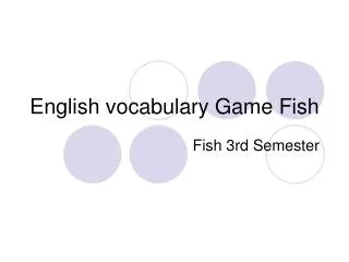 english vocabulary game fish